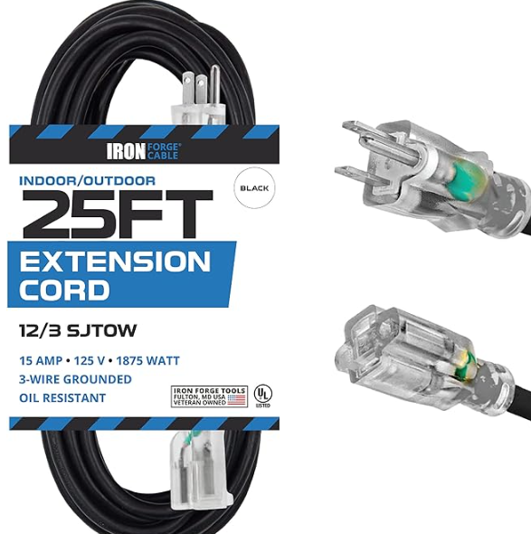 Single Outlet Heavy Duty Extension Cord | Power Strip (US Type)