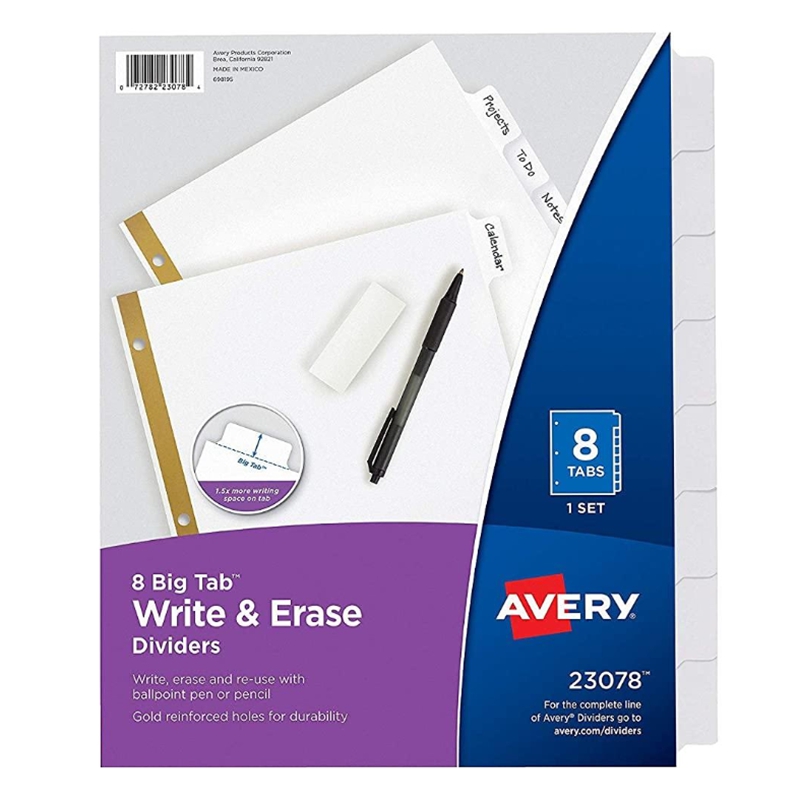 8-Tab Binder Dividers Set 23078