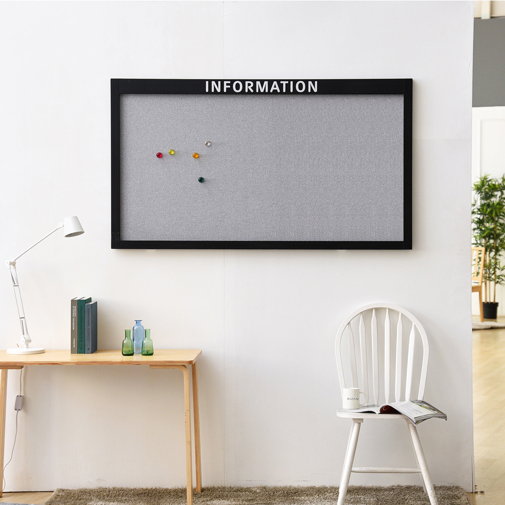 Magnetic Fabric Bulletin Board with Acrylic Sign on Top