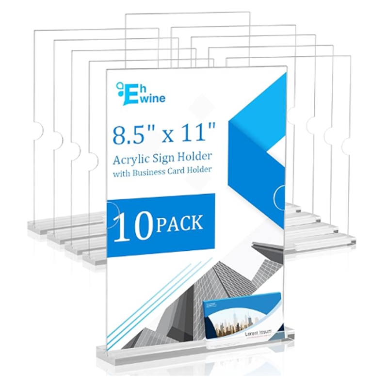 Acrylic Sign Holder | Sign Display Holder | Business Card Holder Combo
