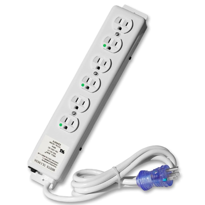 6-Outlet Extension Cord | Hospital-Grade Power Strip (US Type)