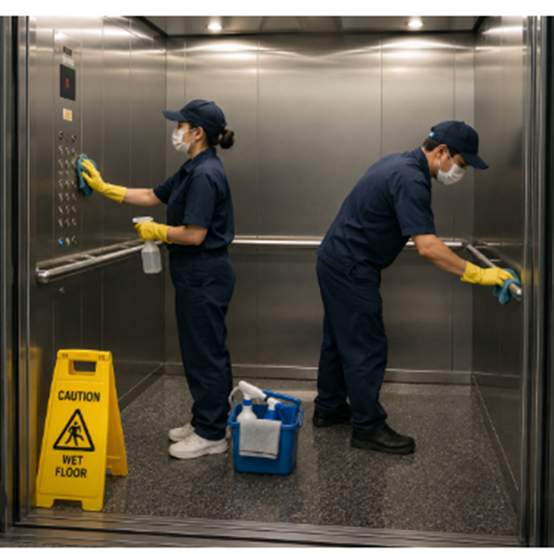 Stainless Elevator Surface Polishing and Cleaning (Vessey Bldg.)
