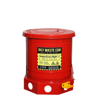 Metal Oil Rag Safety Can With Foot Operated Self-Closing Lid